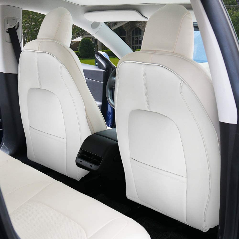 Lattice Leather Seat Back Protector for Tesla Model 3/Y