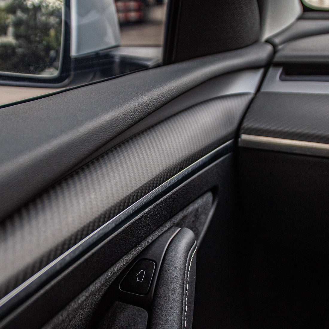 Model 3 / Y Door Panel Trim - Carbon Fiber Interior Mods【2pcs】