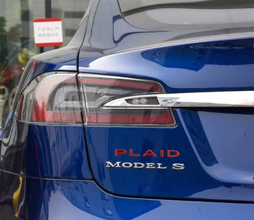 Plaid Letter Logo sticker for Tesla Model 3/Y/X/S